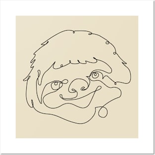 One Line Sloth Posters and Art